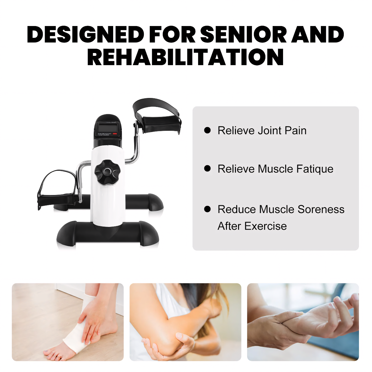 Pedal exerciser for seniors