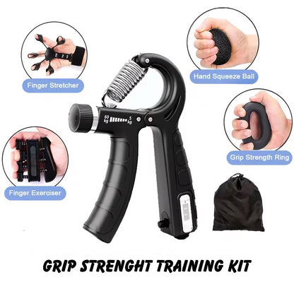 Adjustable hand grip comfort exerciser set for seniors