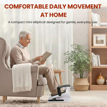 senior using mini elliptical at home for comfortable daily movement