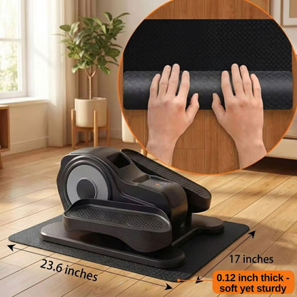Non-slip elliptical mat dimensions — 23.6 x 17 inches, 0.12 inches thick rubber