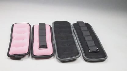 A person slowly putting on the soft comfort weight around the wrist, adjusting the strap for a snug and comfortable fit.