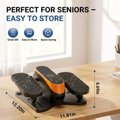 Compact under desk elliptical machine dimensions 11.81 x 12.20 x 6.69 inch – easy storage and space saving leg exerciser for seniors